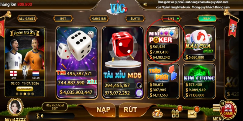 Giới thiệu chung về game mini poker Vicclub