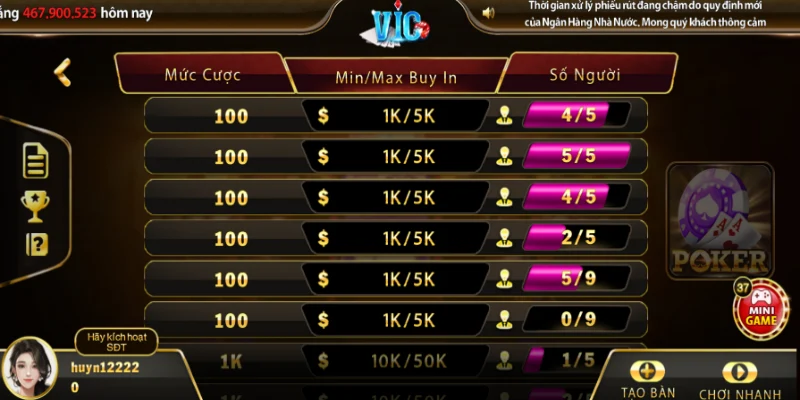 Giới thiệu về game bài Poker Vicclub