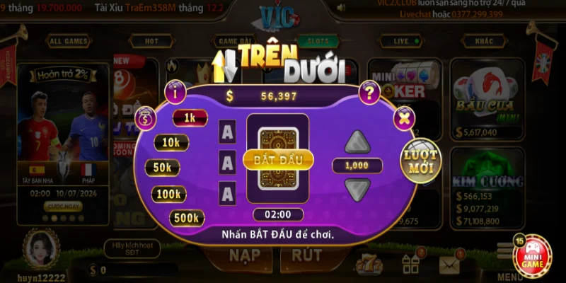 Luật tham gia game trên dưới Vicclub