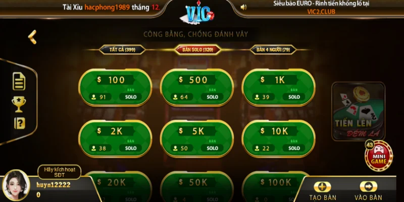 Tổng quan về game bài tiến lên đếm lá Vicclub