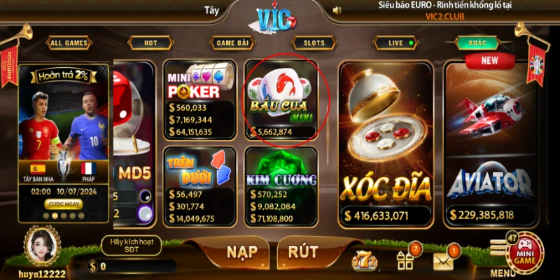 Chơi game mini bầu cua Vicclub thế nào?